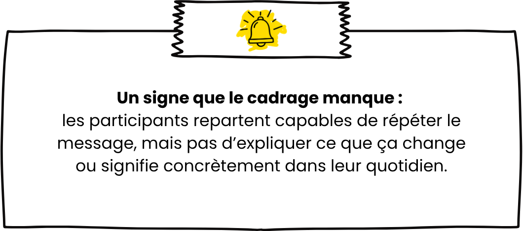 Un signe que le cadrage manque